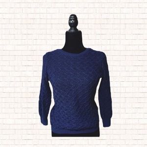 Forever 21 Sweater • Essentials Open Knit Chunky Royal Blue Jrs Small EUC OBO